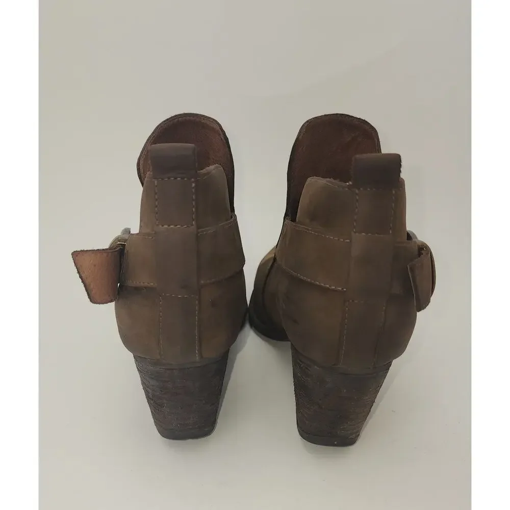 Jeffrey Campbell Ibiza Jonás Leather Brown Booties Size 9.5 Womens